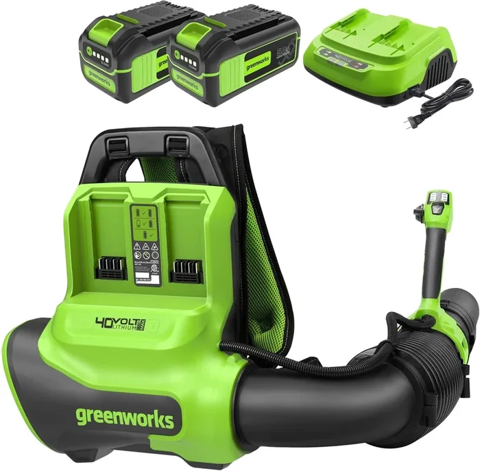 40V 710 CFM Cordless Battery Dual Port Backpack Blower w/ (2) 5.0Ah Battery & Charger