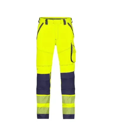 DASSY Aruba (201063) Hi-Vis Work trousers with stretch with knee pockets Yellow/Navy