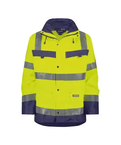DASSY ATLANTIS High Visibility Yellow/Navy Waterproof Parka Jacket