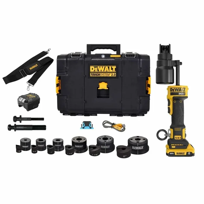 DeWalt DCE600D1K2 20V MAX Hydraulic Knockout Tool Kit w/ 1/2” – 2” Punch and Die Set