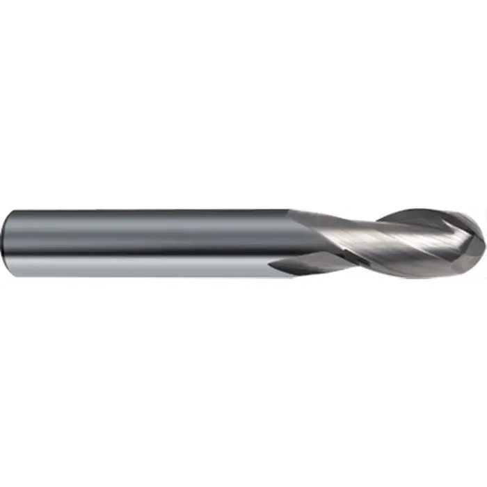 Guhring 3 x 7 x 57mm 2 Flute Solid Carbide Uncoated Ball Nose Mill with Straight Shank 3308