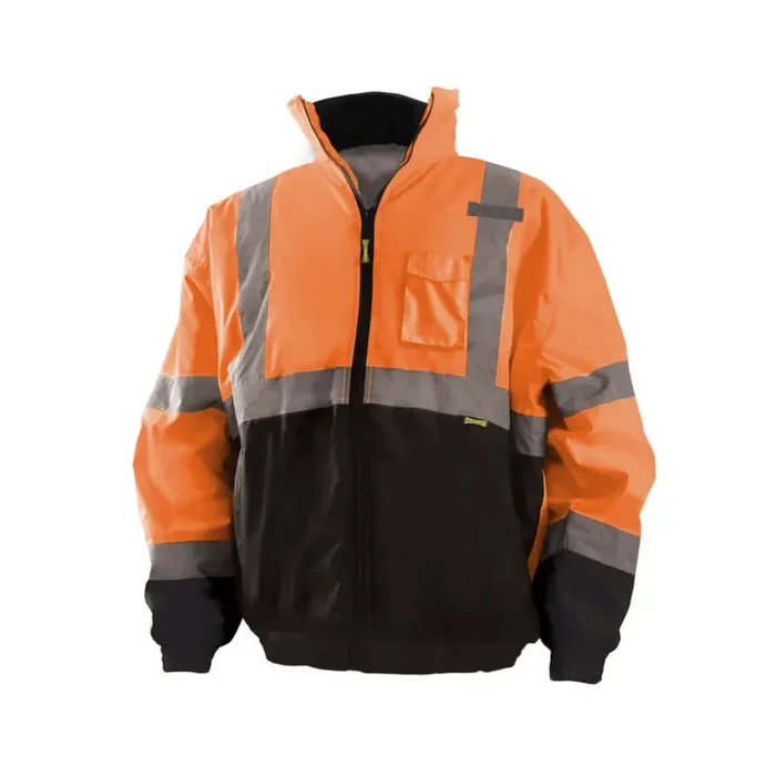 Hi-Vis Orange Class 3 Value Black Bottom Bomber Jacket 2X LUX-250-JB-BO2X