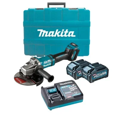 Makita GA037GM201 – 40V Max Brushless 180mm (7″) Angle Grinder Kit (2 x 4.0Ah)