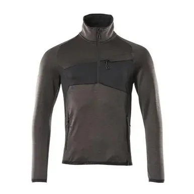 Mascot® Accelerate Fleece jumper with half zip, Dark Anthracite/Black