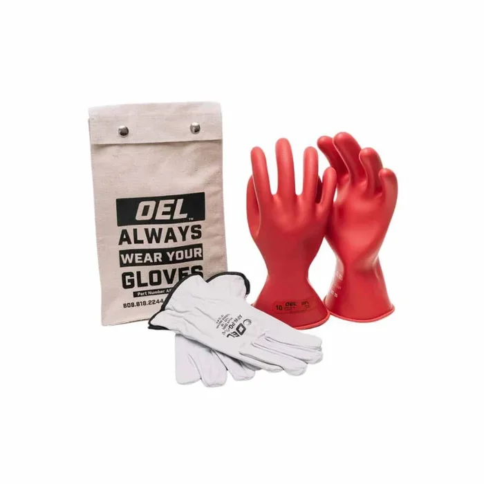 OEL IRG011R11K Class 0 Red Rubber Insulating Glove Kit – Size 11