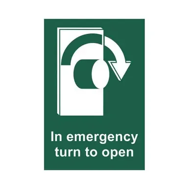 Safety Signs Fire Safety & Safe Condition Turn to Open