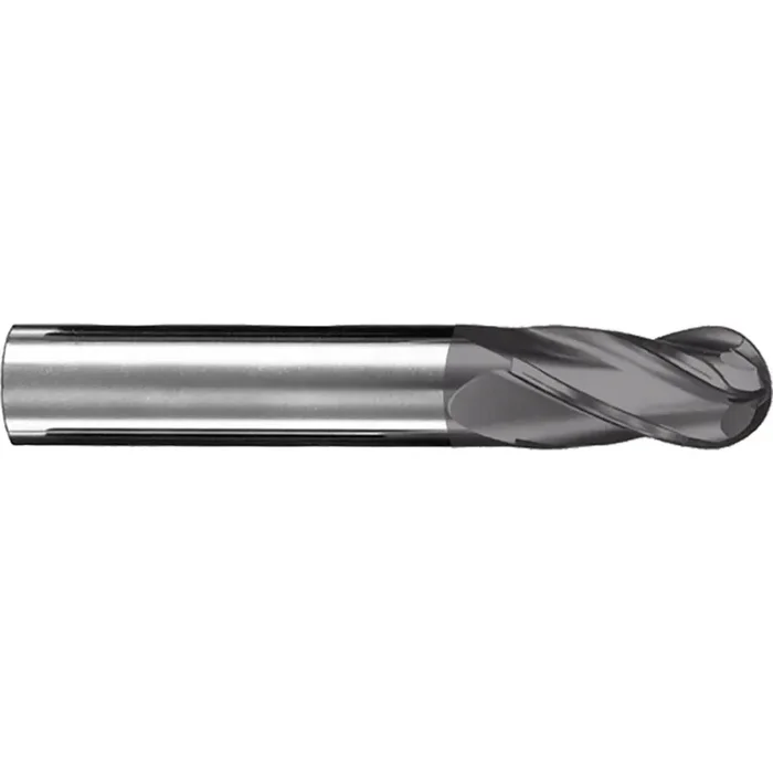 SGS 10 x 22 x 75mm 4 Flute Solid Carbide Ti-NAMITE-A Coated Ball Nose Mill with Straight Shank 48620