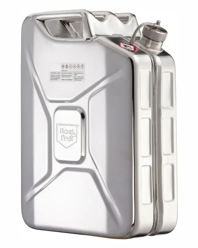 Stainless Steel Fuel Can, With Screw Cap and Pressure Release Valve, 20l