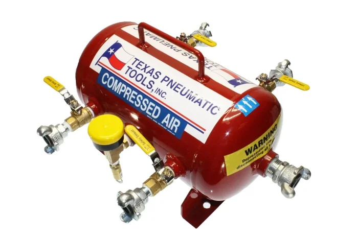 TX-3AMF – Air Manifold (2.5 Gal, ASME Tank w/ 1/2″ Ball Valves & Crowfoot Connectors)