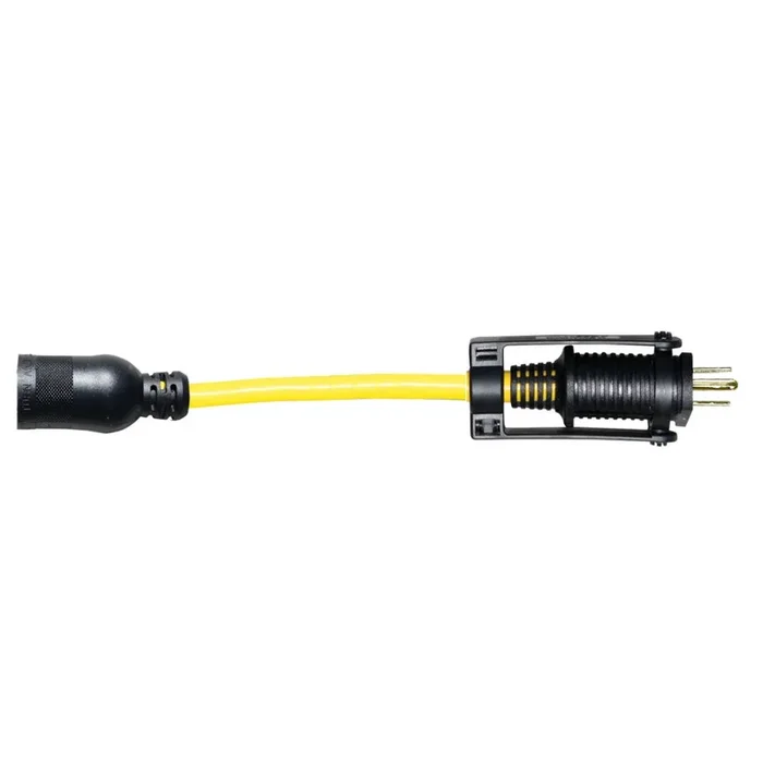 VOLTEC 04-00093 1′ 12/3 Male U-Ground to Twist-Lock Female Connector with Ezeelock