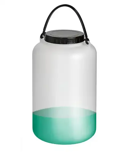 Wide necked bottles in PE-HD, with carry handle and screw cap, 5 litres, 5 pieces